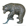 Bronze Bear with Fish Statue BVLA-024R